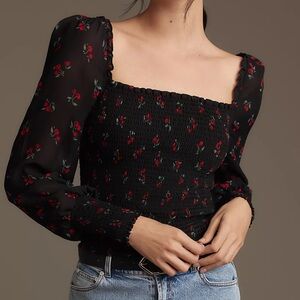 Reformation pinto smocked top NWT